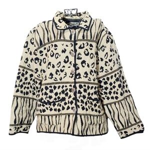 Jane Ashley Vintage 90s/Y2K Animal Print Tapestry Jacket Safari Boho Western XL